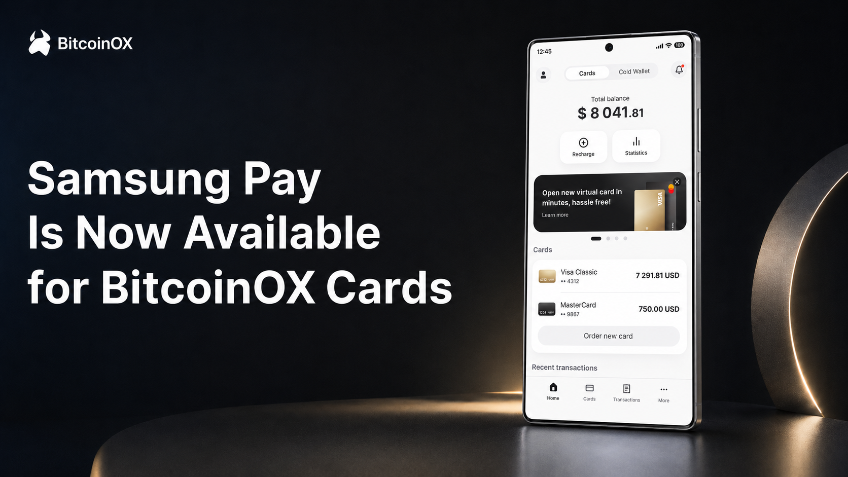 Samsung Pay Is Now Available for BitcoinOX Cards
